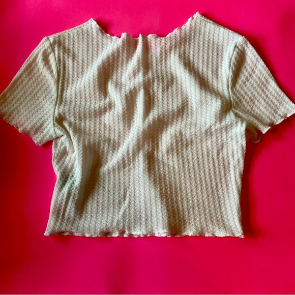 White Ribbed Baby Tee - Picture 2 of 3